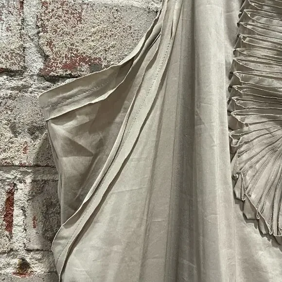 NEW BCBGMaxAzria‎ Pleated Front Panel Dress in Mocha Size Large - Picture 10 of 11